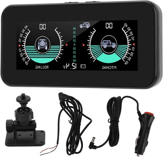 Nivelatore Digitale e Angolometro Display in Testa per Veicoli Off-Road con Spegnimento Automatico