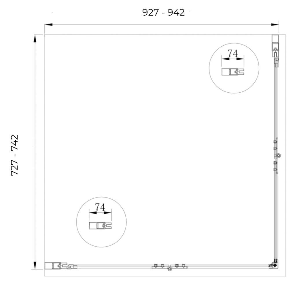 Box Doccia angolare 75x95 cm 2 ante Battenti in Cristallo trasparente 6mm H190