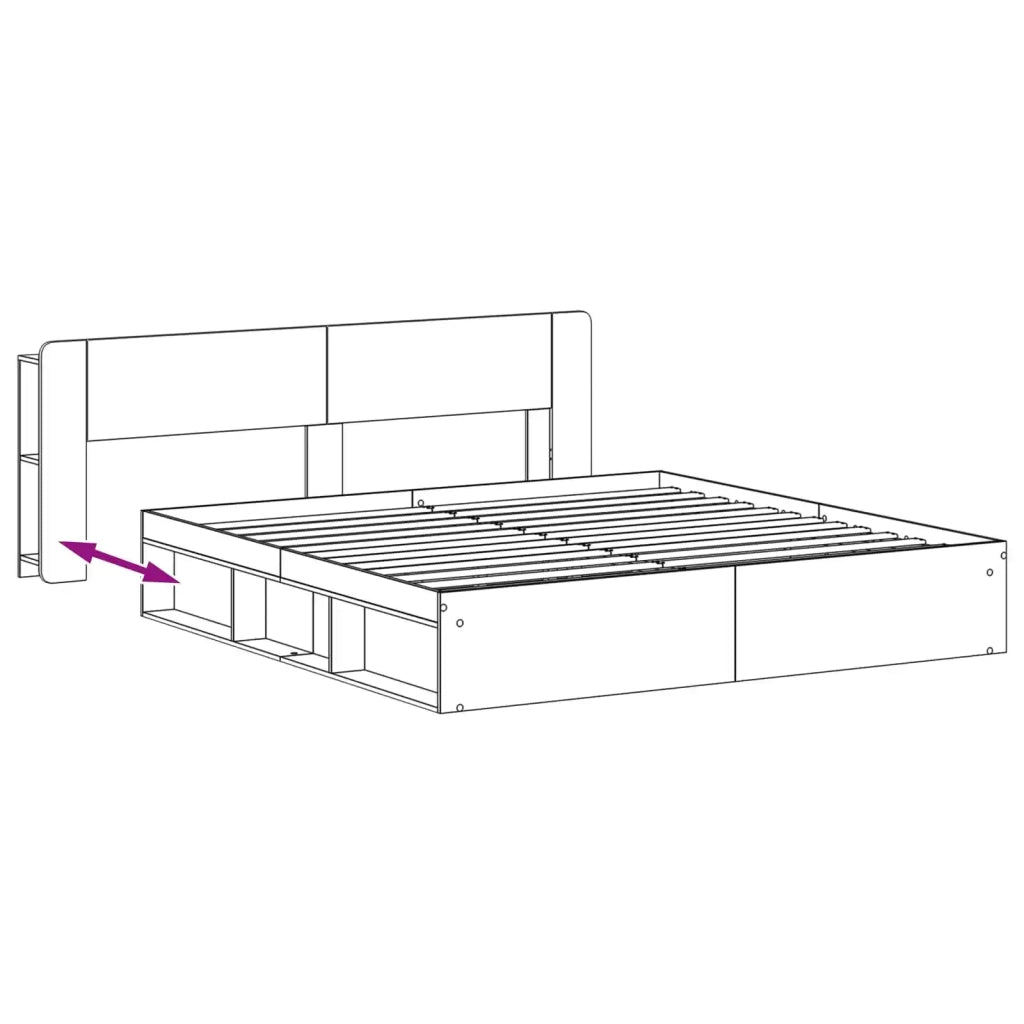 Telaio del letto con storage con testiera Bianco 180 x 200 cm