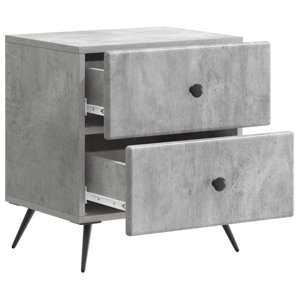 Armadio da Notte 2 pcs Grigio Cemento 43 x 34,5 x 47,5 cm 895452