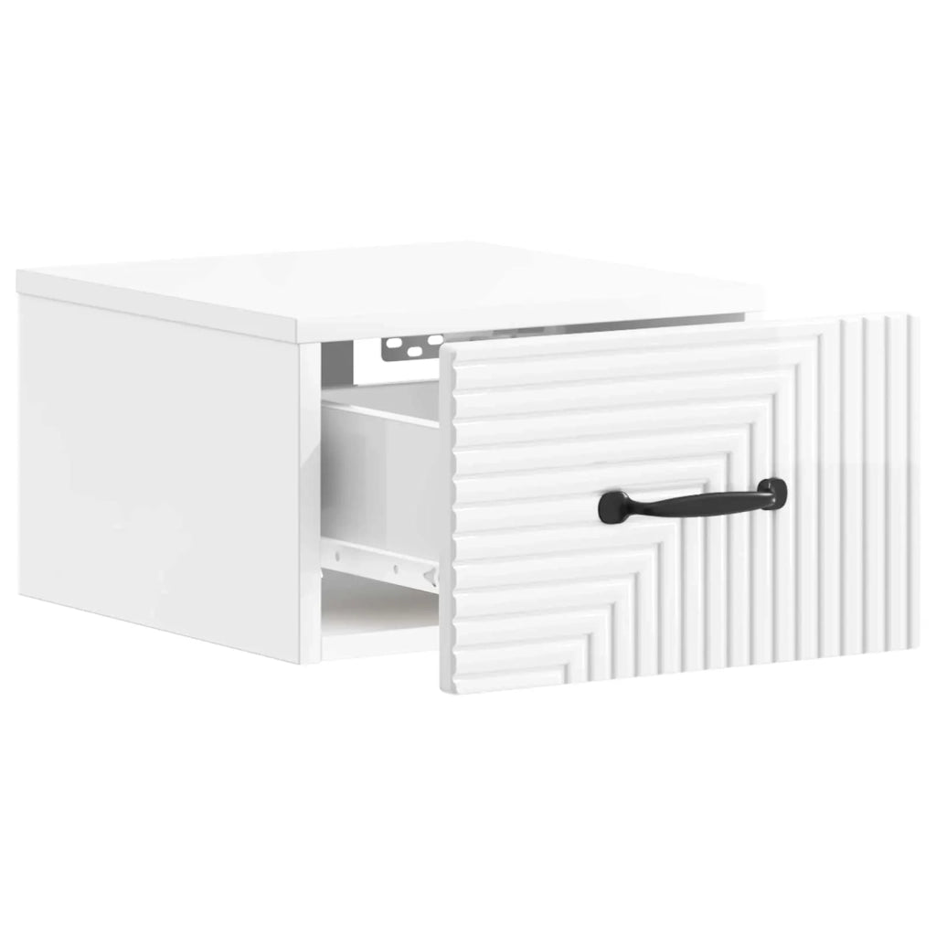 Mobiletto da notte a muro 2 pcs Bianco Lucido 34,5 x 33 x 20 cm 898604