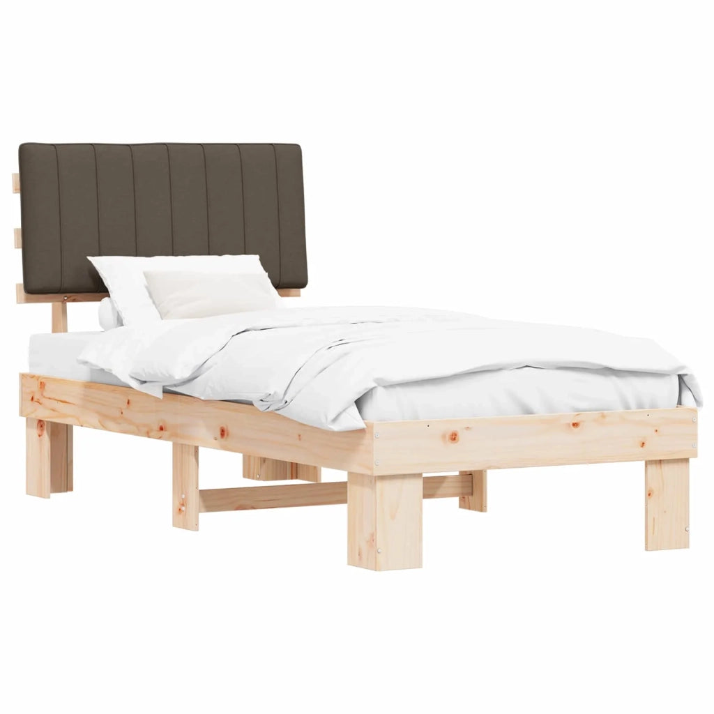Letto con Testiera Rivestita Talpa 90 x 190 cm Pino massello