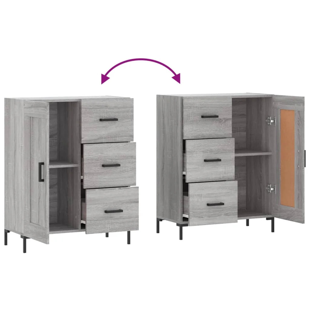 Buffet credenza cassettiera armadio mobile contenitore organizer cucina soggiorno Sonoma 69,5 x 34 x 90 cm legno ingegnerizzato grigio 02_0036492