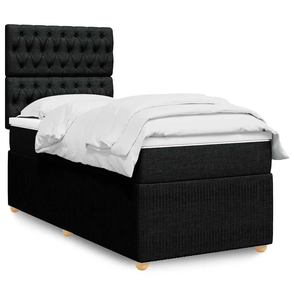Giroletto a Molle con Materasso Nero 90x200 cm in Tessuto 3291948