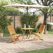 Set Bistro Pieghevole 3 pcs Marrone Legno di Acacia Massello