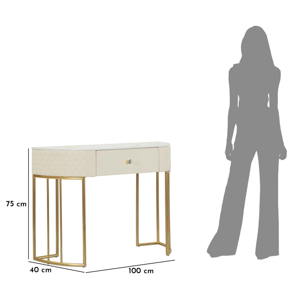Console Sharon 100x40x75 cm in Pino e MDF e Metallo e Plastica