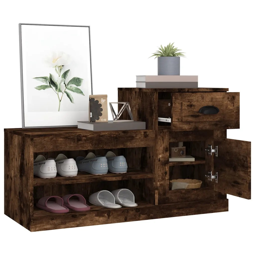 Scarpiera | Mobile per scarpe Rovere Fumo 100x42x60 cm in Legno Multistrato