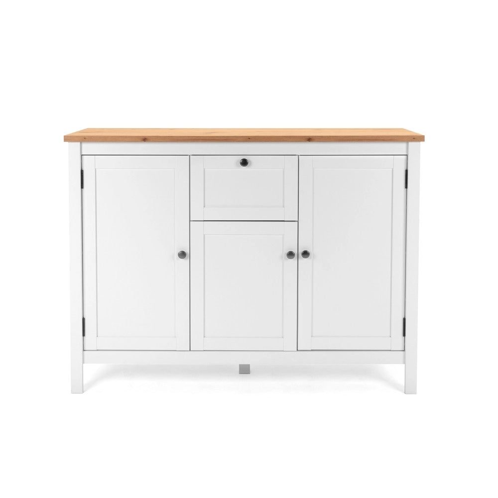 Madia Bergen57 bianco 3 ante e 1 cassetto e top artisan rovere 120 cm