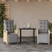 Set Pranzo da Giardino 3 pz con Cuscini Beige Misto Polyrattan 3213448