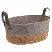 Cesto in corda intrecciata grigia 40x30x18h
