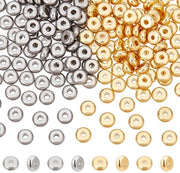 Spaziatori in Acciaio Inox 200 pezzi - Spaziatori in Acciaio Inox - Spaziatori Piani/Rondi - Spaziatori in Acciaio Inox dorato/Inox - 5 mm di diametro - Per la creazione di gioielli - Spaziatori di chiusura