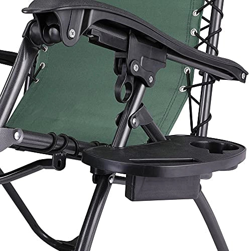 Sedia Poltrona Giardino Gravita Zero Pieghevole Acciaio Oxford con Vassoio Verde