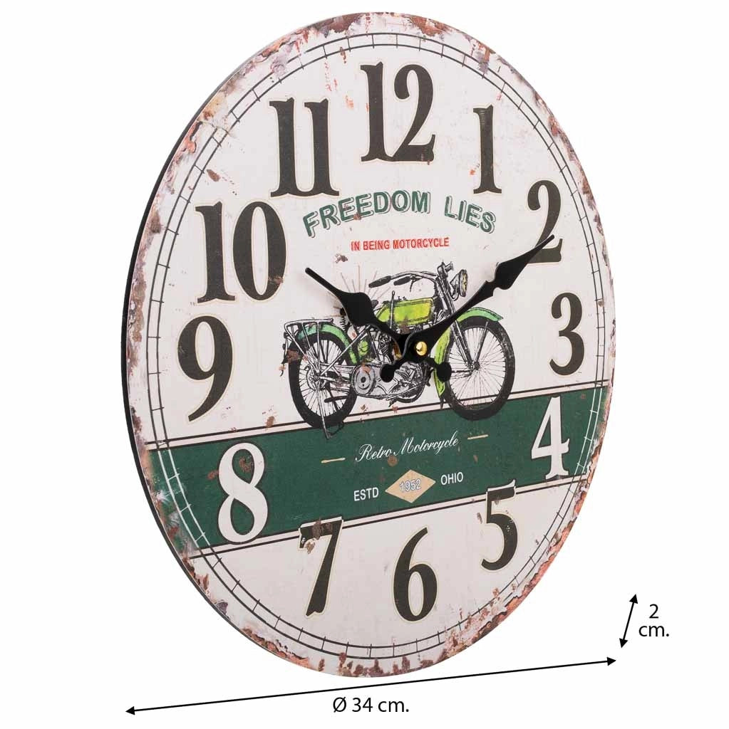 Orologio da parete in legno bianco d34x2h