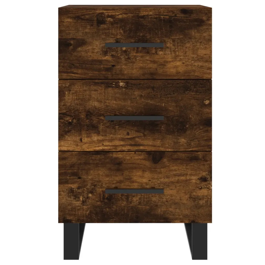 Comodino-Tavolino da notte Rovere Fumo 40x40x66 cm in Legno Multistrato 689469