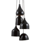 Lampada a sospensione a 5 luci Lampada a sospensione moderna a grappolo in metallo Nero