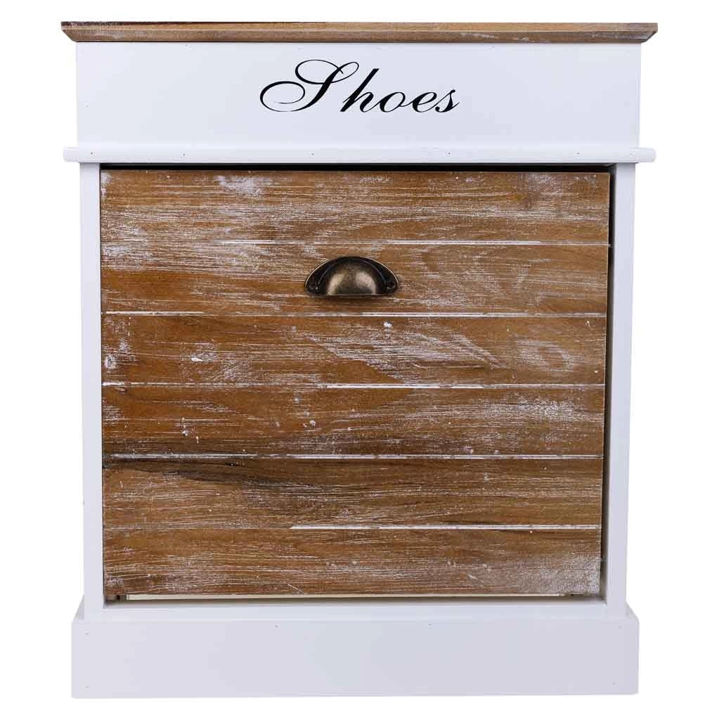 Scarpiera in legno bianco 50x28x58h