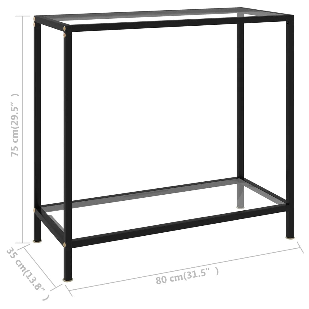 Tavolo Consolle Trasparente 80x35x75 cm in Vetro Temperato 322831