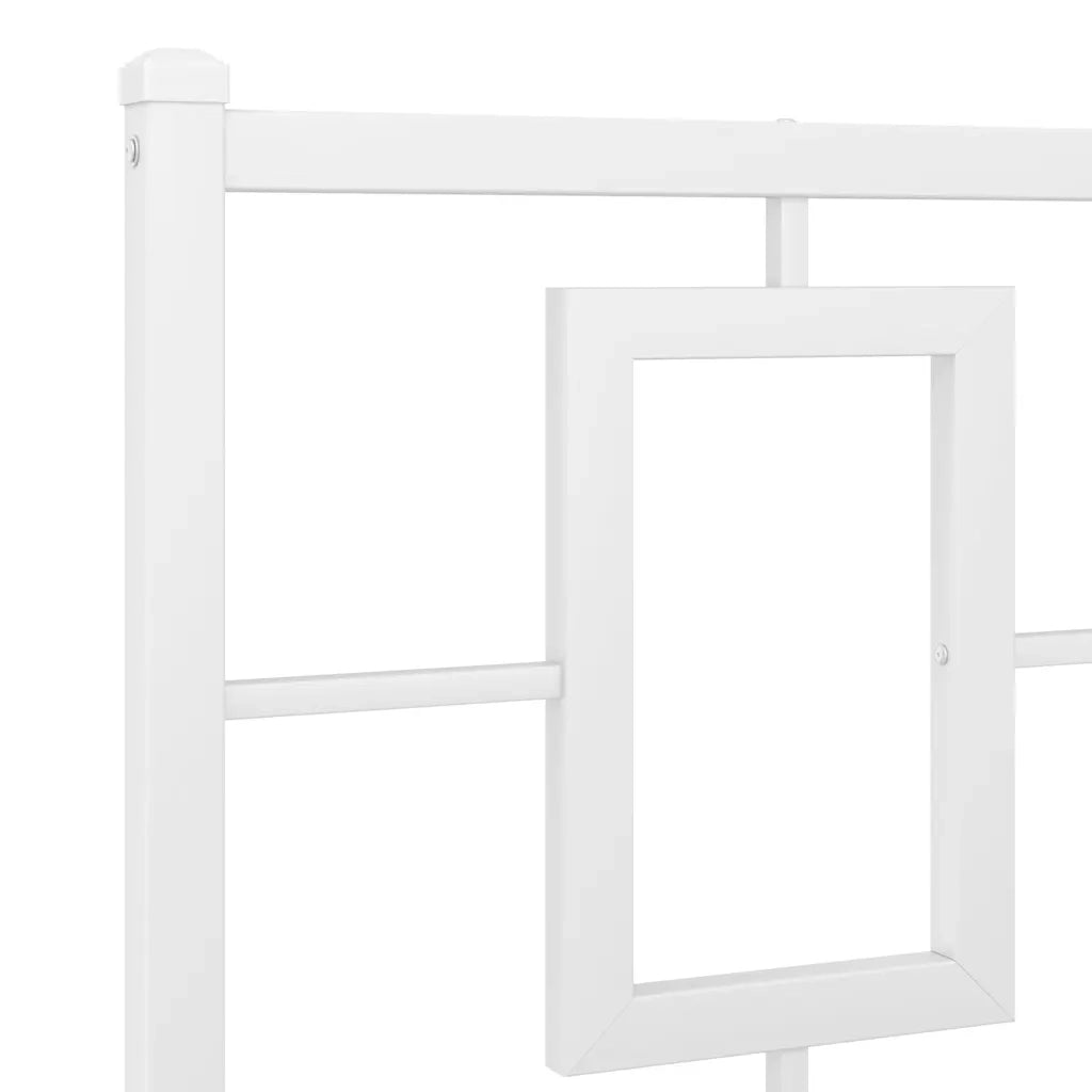 Giroletto con Testiera-Struttura Letto con testiera Metallo Bianco 150x200 cm 862914