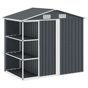Capanno da Giardino con Scaffali Antracite 205x130x183 cm Ferro CFW9202688