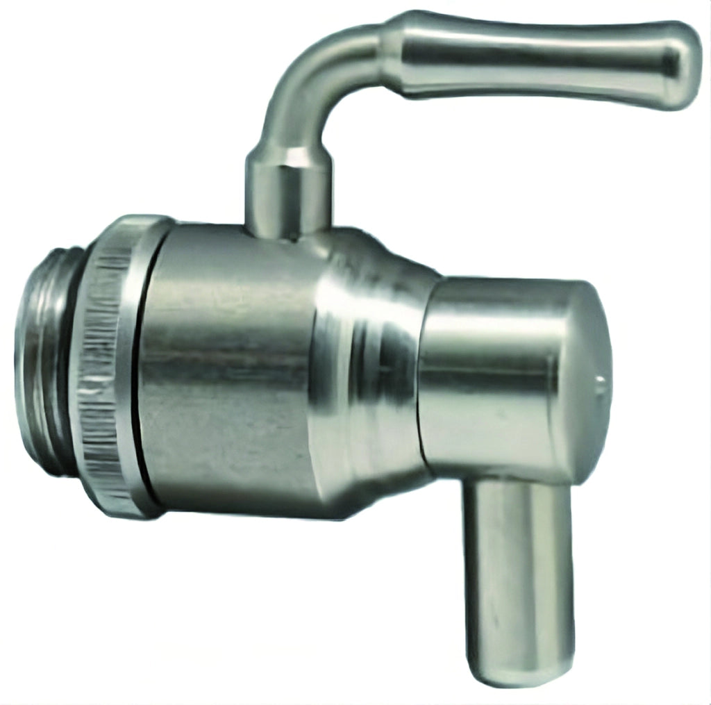 RUBINETTO PER BIDONI OLIO INOX A LEVA SALVAGOCCIA E GHIERA  mis. 3/4