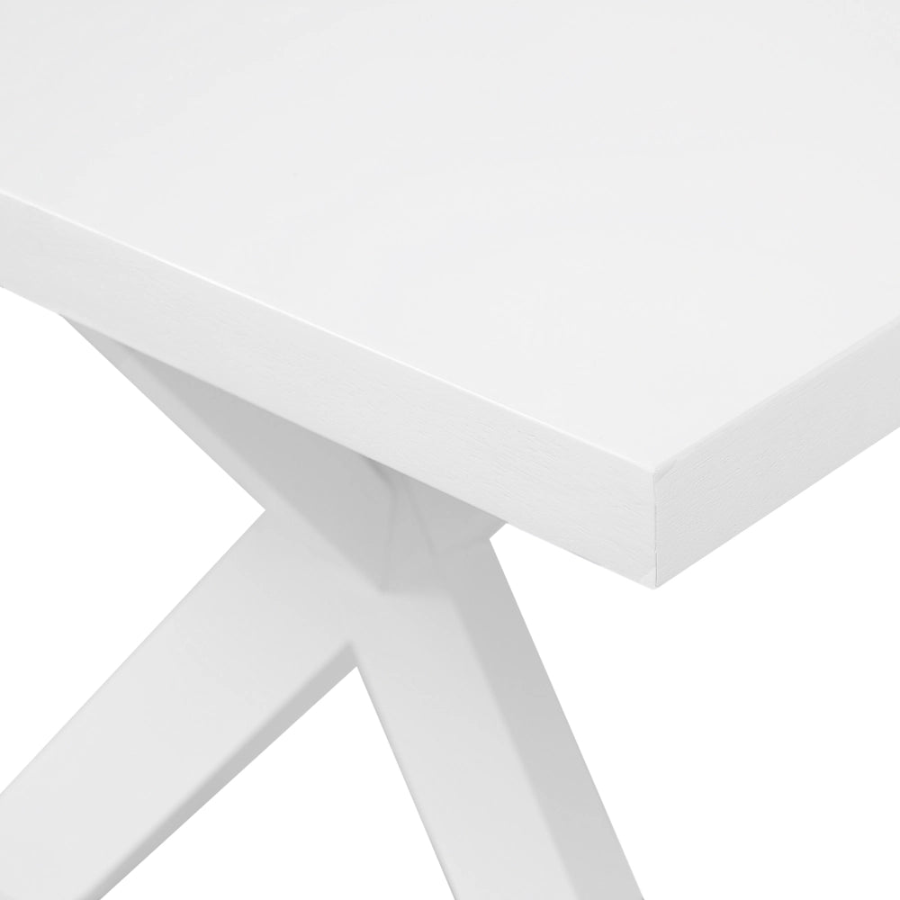 Tavolo da pranzo bianco da tavolo 77 x 180 x 80 cm X-cross gambe in legno massello tavolo da cucina