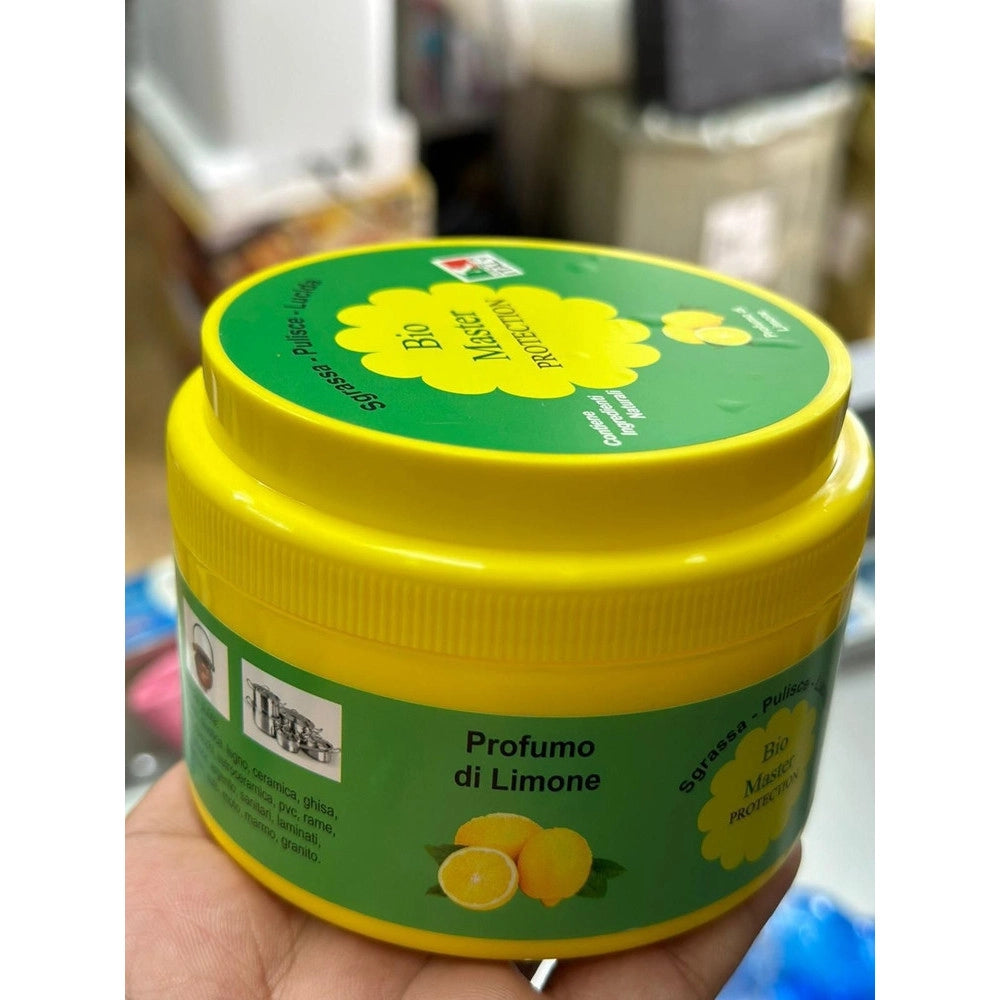 Trade Shop - Bio Master Pasta Universale Con Spugna Sgrassa Pulisce Lucida Detergente Naturale A Limone -