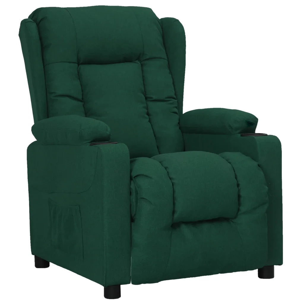 Poltrona Reclinabile in Tessuto Verde Scuro