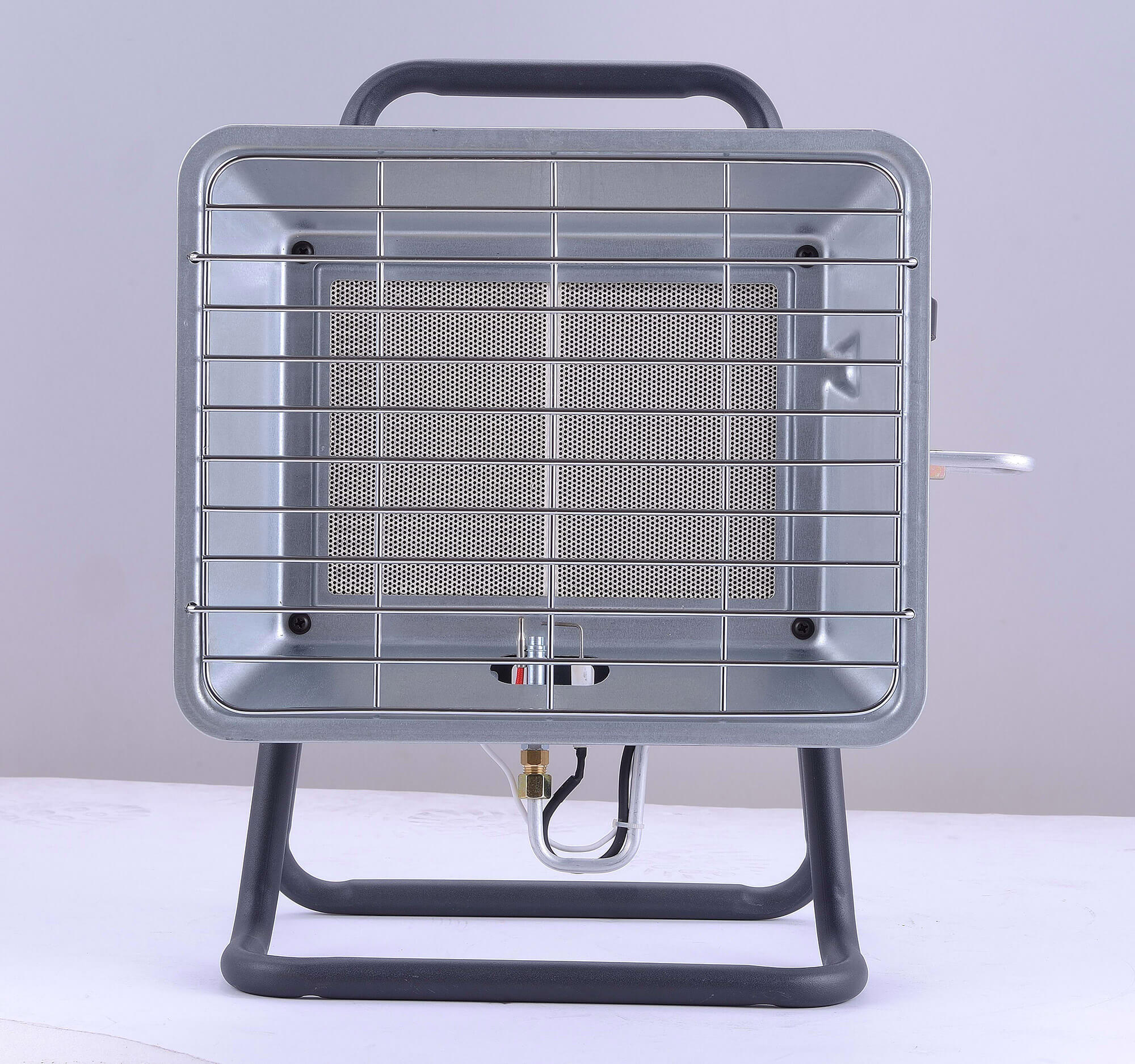 Stufa a Gas Gpl da Interno con Supporto 3,5kW Qlima FGHX145 Silver e Nero