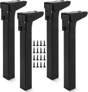 Set di 4 gambe da tavolo pieghevoli - Ideali per tavolo e letto - Nero 25 cm - Con supporto per gambe - Adatti per mobili