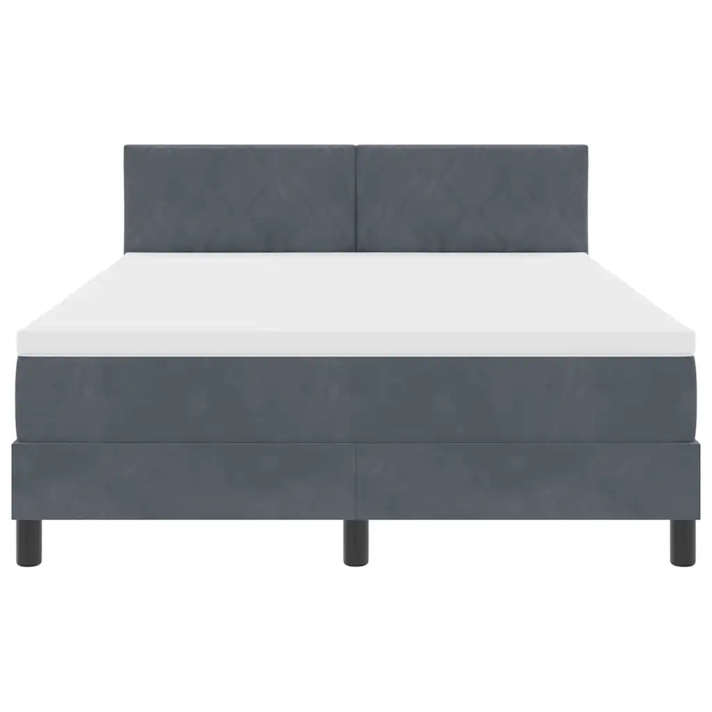 Letto a molle con materasso Grigio scuro 160 x 200 cm Velluto 3339249