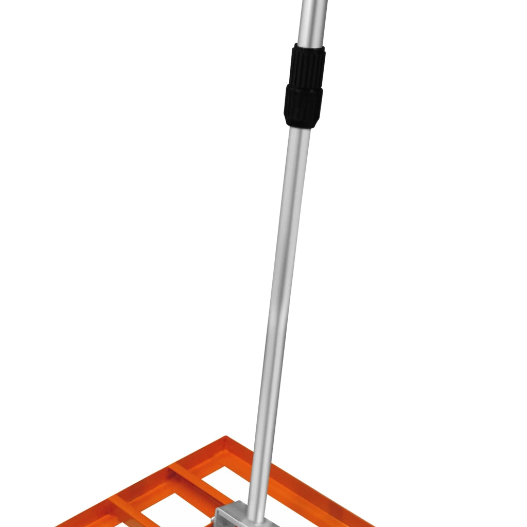 Livellatrice 50cm Rastrello Livellatore Acciaio Arancione 1,9m Manico Estensibile Erba