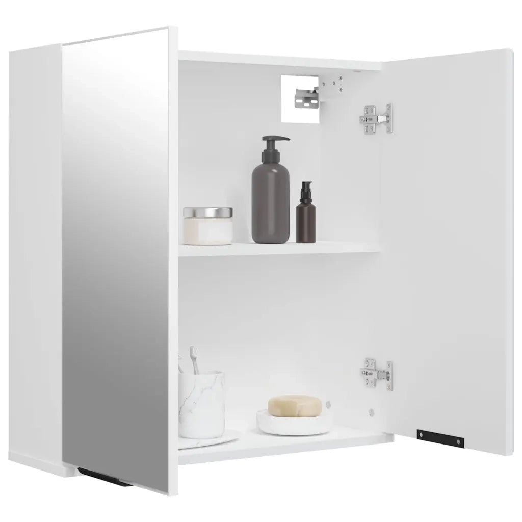 Armadietto a Specchio da Bagno Bianco 64x20x67 cm 811313