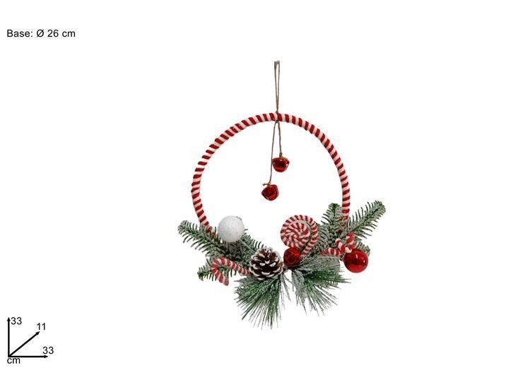 Decorazione Natale Dietroporta Canditi con Campanello 26 cm