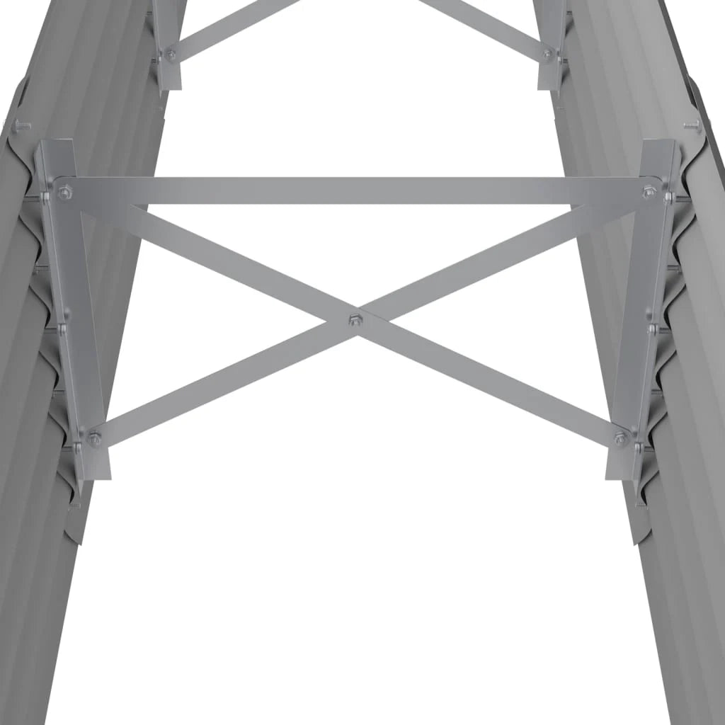 Fioriera rialzata per piante e fiori adatta per terrazze e giardini acciaio verniciato a polvere 224 x 40 x 36 cm grigio 02_0039594