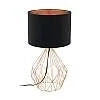 Lampada da Tavolo Contemporanea Pedregal 1 Acciaio Rame Tessuto Nero 1 E27