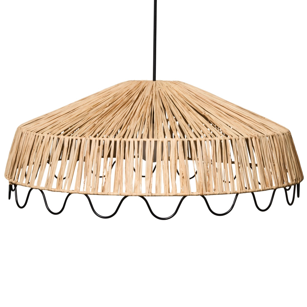 Lampada a sospensione in rattan e rafia naturale Lampada da soffitto Sala da pranzo Soggiorno Stile boho Tessuta a mano
