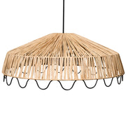 Lampada a sospensione in rattan e rafia naturale Lampada da soffitto Sala da pranzo Soggiorno Stile boho Tessuta a mano