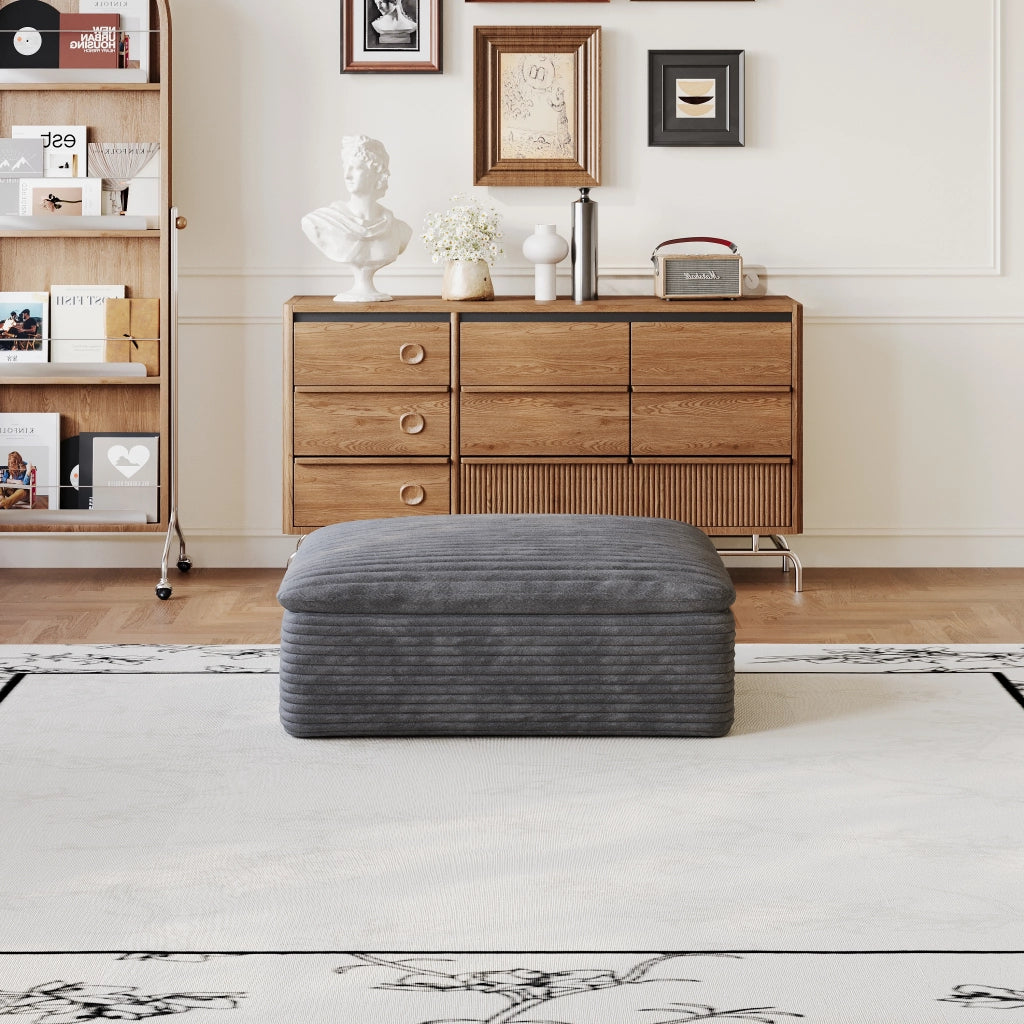 Divano modulare con imbottitura in schiuma e tessuto, Senza telaio in legno, Grigio scuro 96 × 23 × 23 cm
