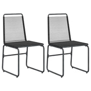 Sedie da giardino 2 pz | Sedie da Esterno Nero 48 x 55 x 89,5 cm Rattan