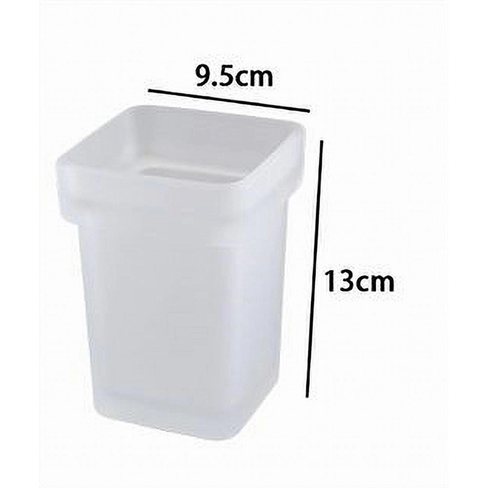 Trade Shop - Bicchiere Ricambio Porta Scopino Wc Vetro Cubico Satinato Bagno Accessori 87266 -
