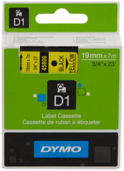 DYMO D1 etichette originali / Rotolo da 19 mm x 7 m / stampa nera su giallo / etichette autoadesive per etichettatrice LabelManager / 1 Pezzo