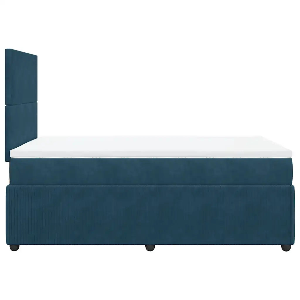 Giroletto a Molle con Materasso Blu Scuro 120x190 cm in Velluto