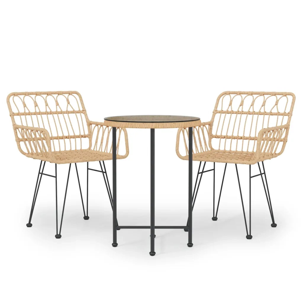 Set da Pranzo da Giardino 3 pz in Polyrattan cod mxl 40050