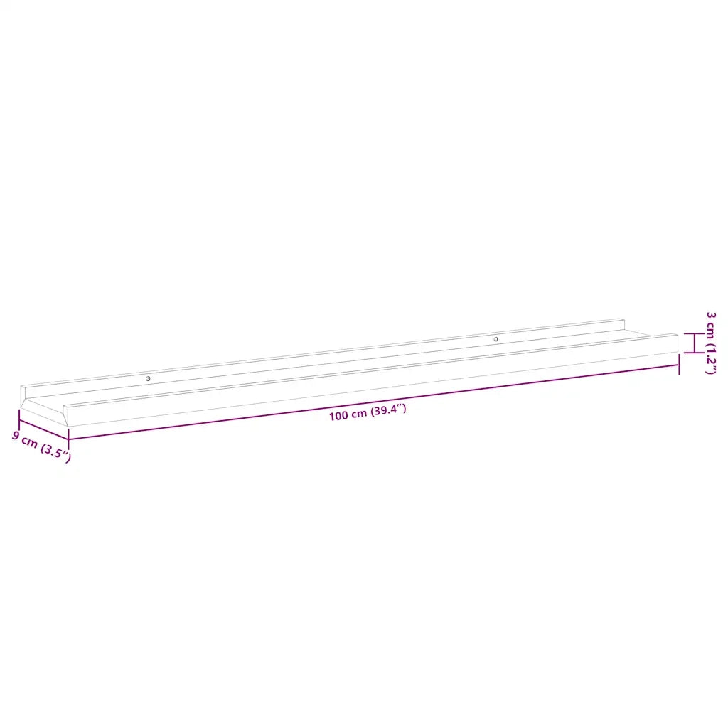 Mensole da Parete 2 pz Grigio Cemento 100x9x3 cm 326702