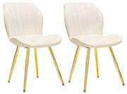 Set 2 Sedie Paris Space Crema e Oro 46x58x77 cm in Legno e Ferro