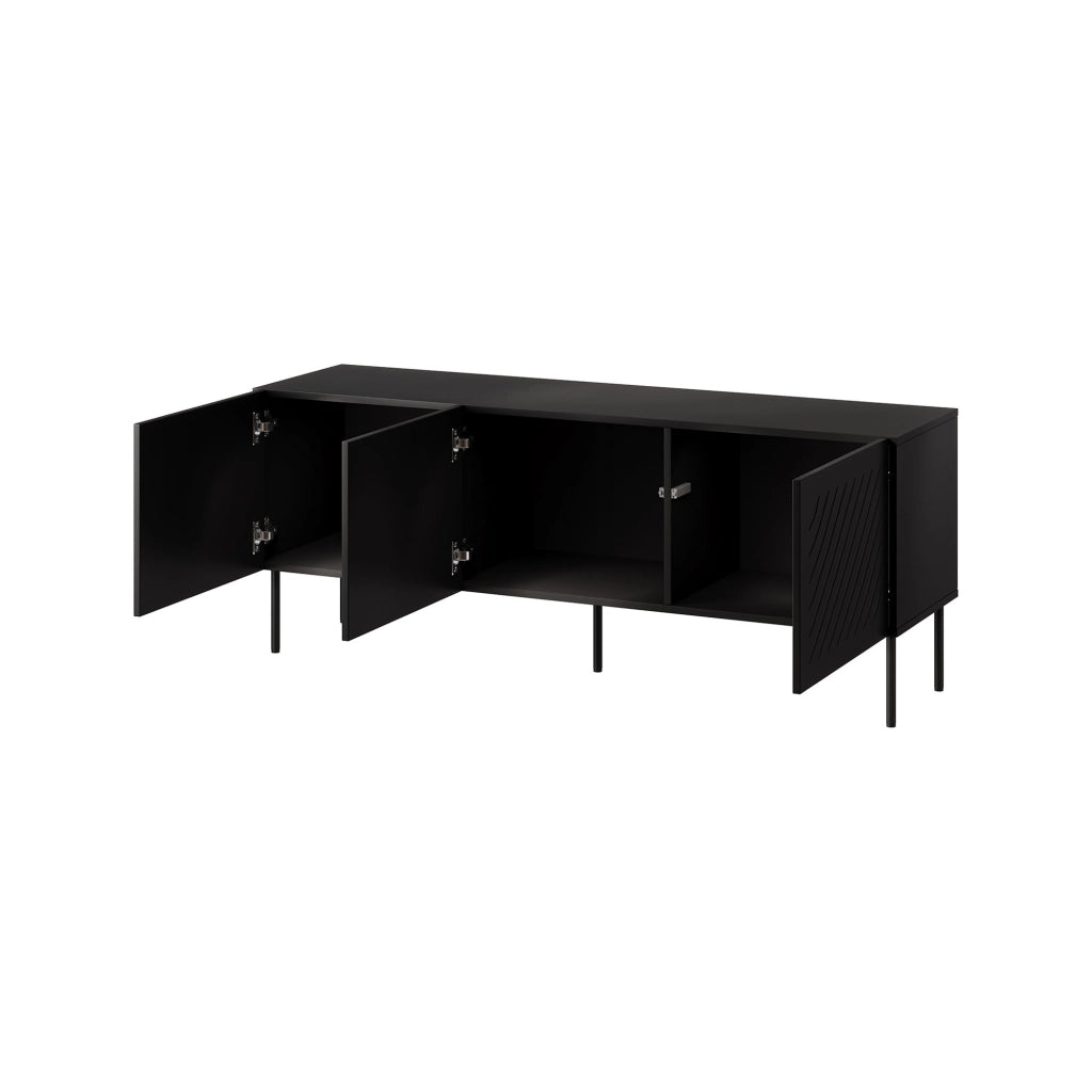 Termoli, Mobile Porta tv, 150.5x42x60h cm Nero