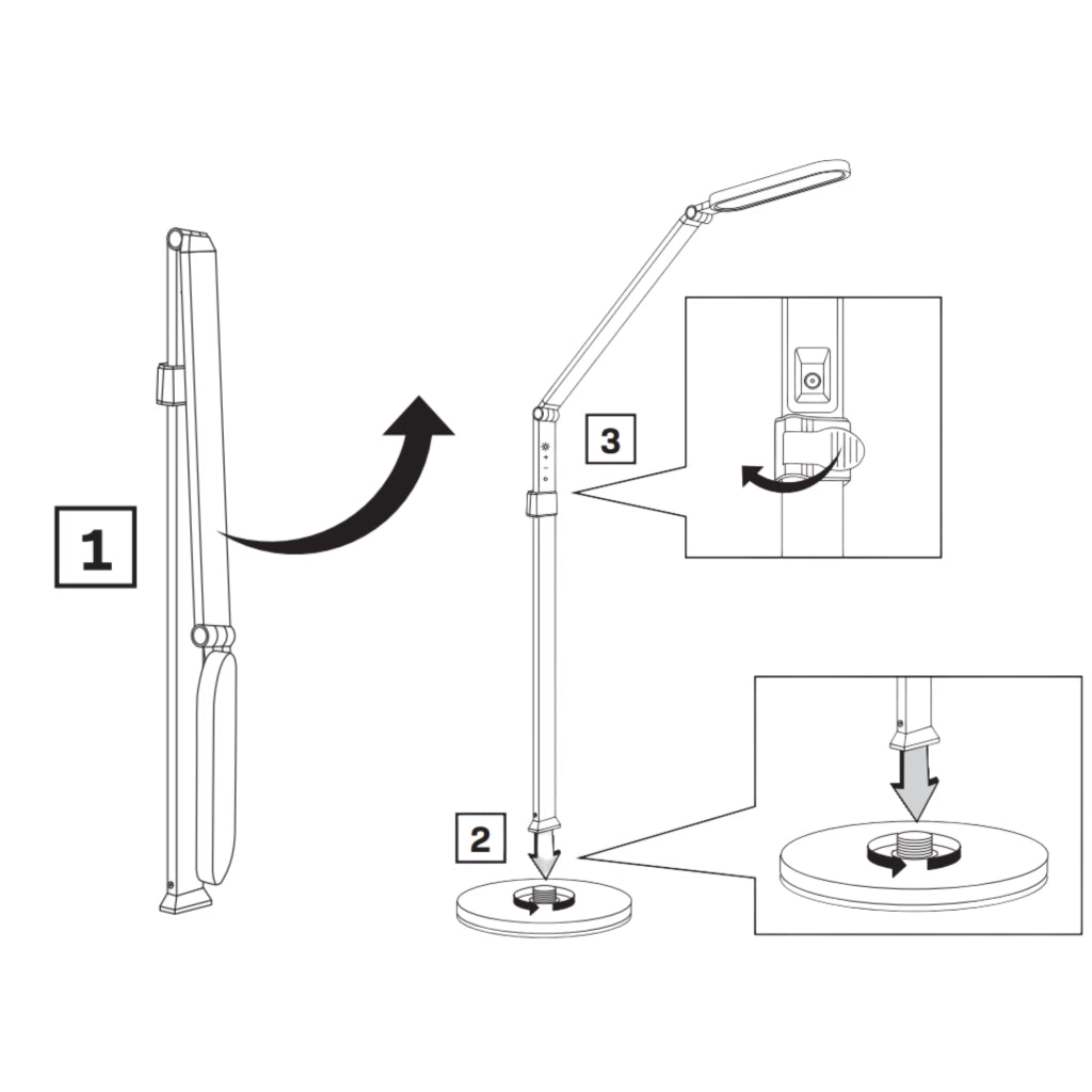 Lampada terra/scrivania LED dimmer 3000-6000K nera Ferrera