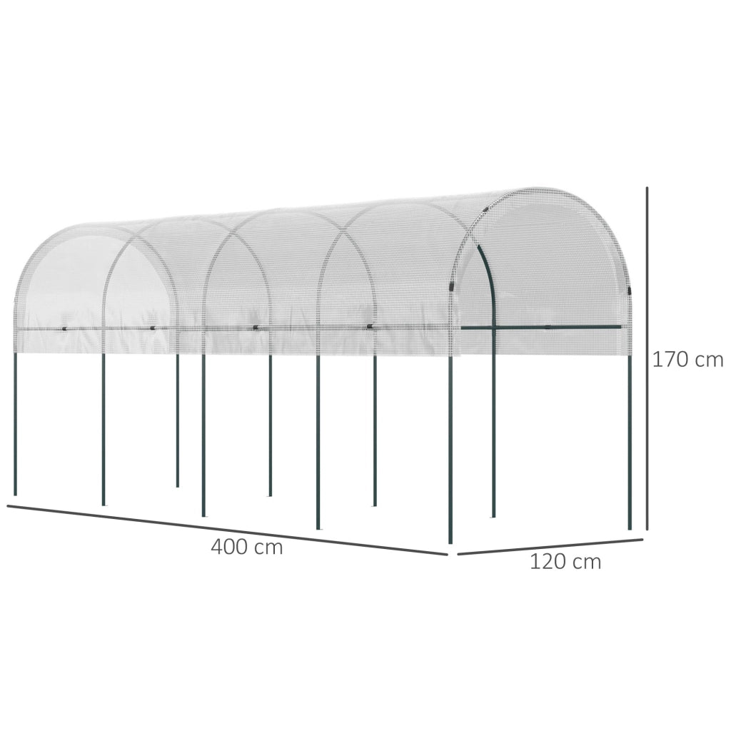 Serra da giardino per pomodori ¨C zephmum ¨C 4x1.2x1.7m 5 archi in acciaio con telo PE
