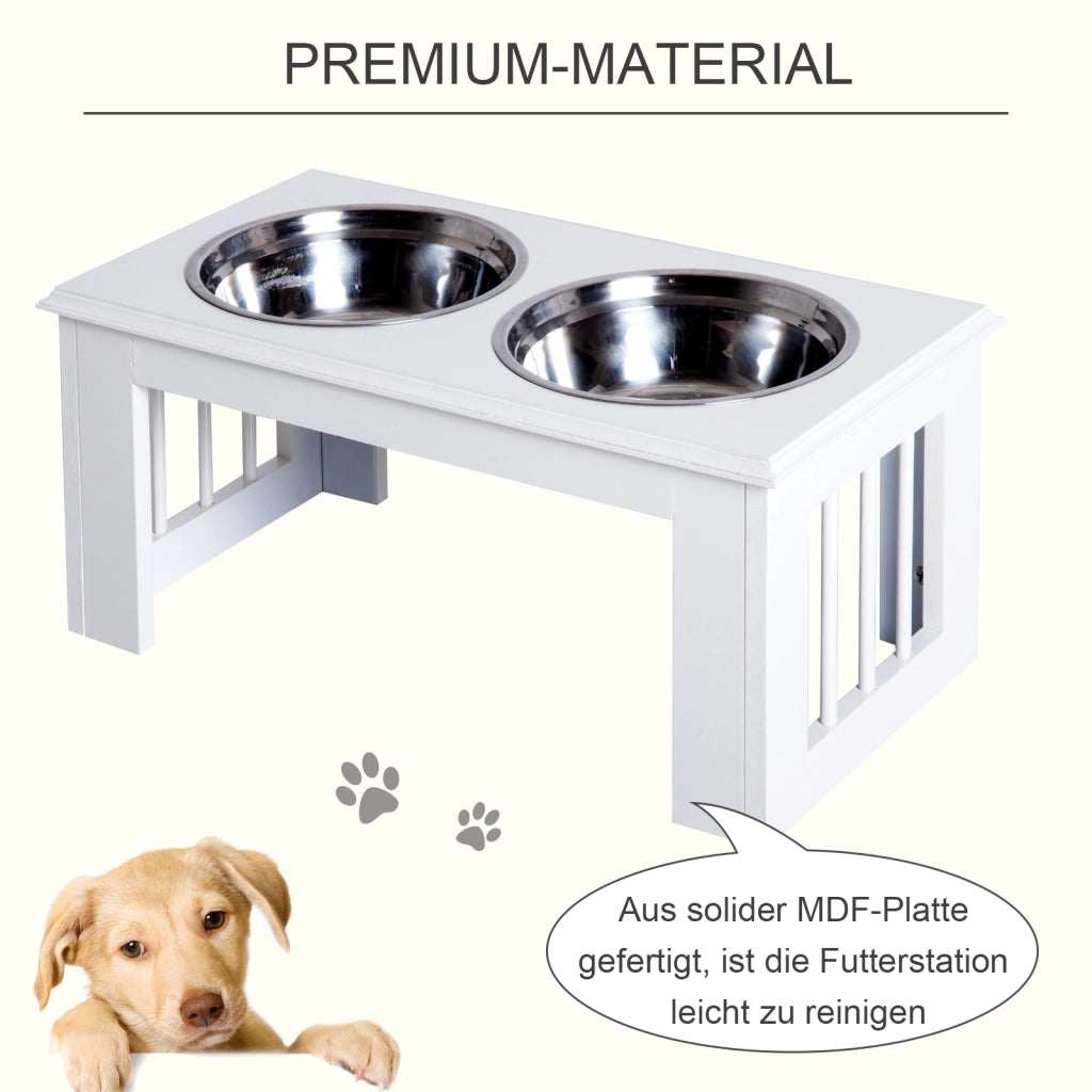 Stazione Alimentazione Cani Antiscivolo ¨C Xylo ¨C Bianco 58,4x30,5x25,4cm 2L