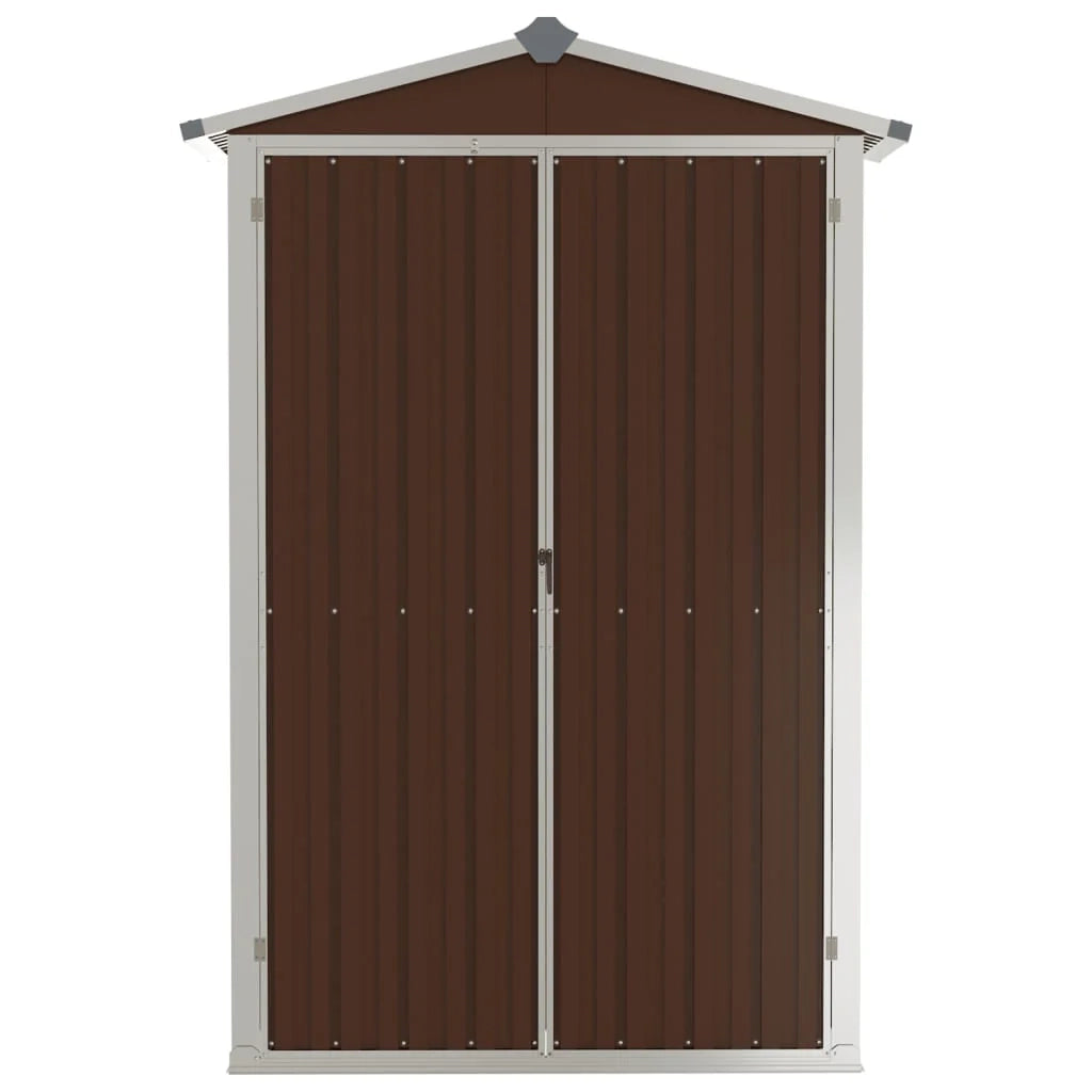 Casetta da giardino cabina ripostiglio casetta da esterno robusta casetta per attrezzi 116 x 45 x 175 cm acciaio zincato marrone 02_0022265